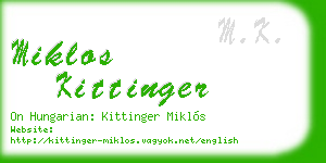miklos kittinger business card